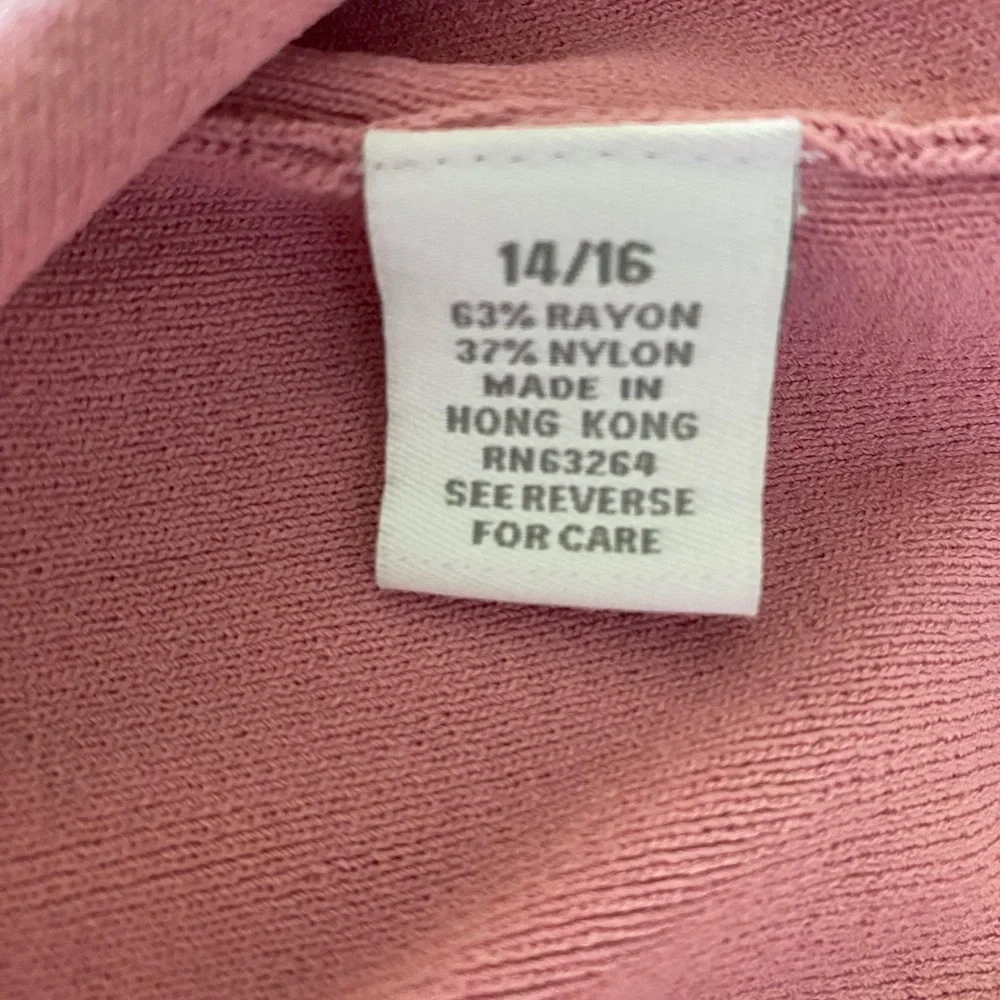 Dressbarn Sleeveless Knit Top Dusty Rose Pink Size 14 16 Lightweight Sweater